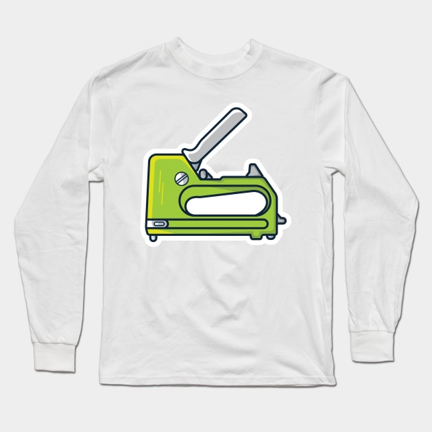 Colorful Staple Gun Sticker design vector illustration. Stationery shop working element icon concept. Stapler gun for join and repair, stapler sign sticker design icon with shadow. Long Sleeve T-Shirt by AlviStudio